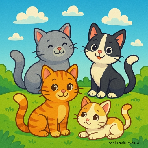 Раскраски Котики, кошки, котята