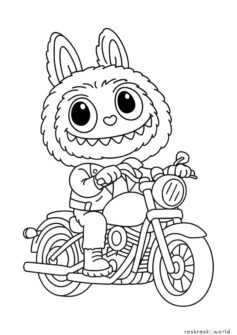 Лабубу на мотоцикле Харлей Дэвидсон (Harley-Davidson)