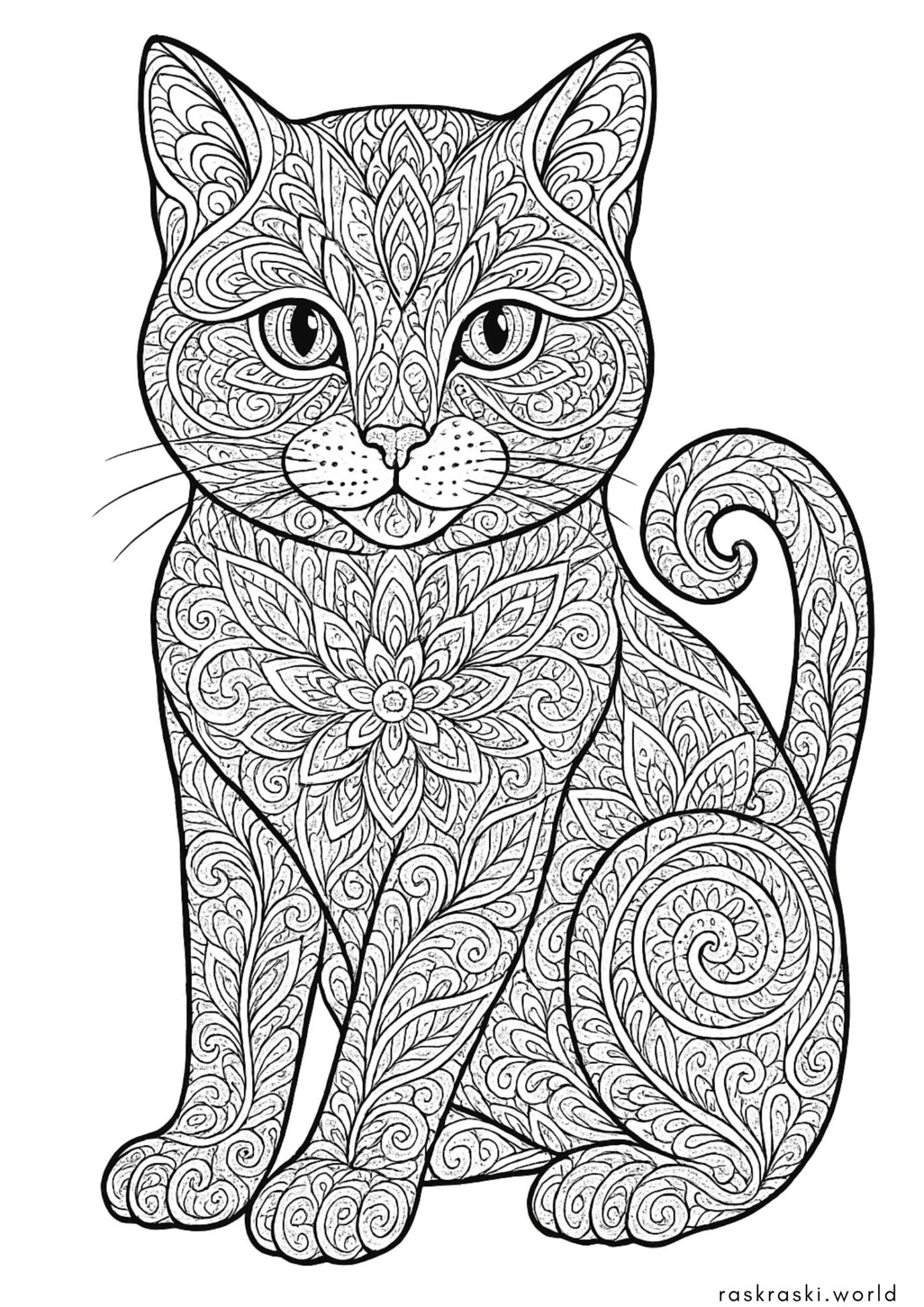 Раскраска Котик антистресс