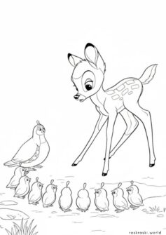 Бэмби и миссис перепелка с детками