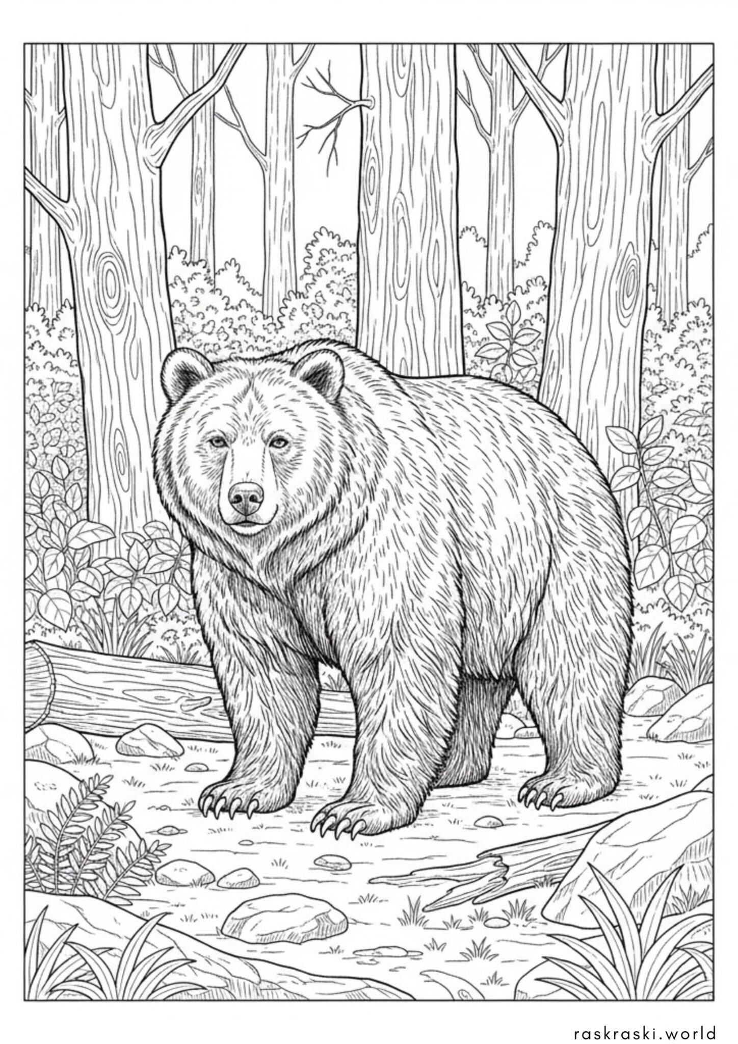 Раскраска Бурый медведь