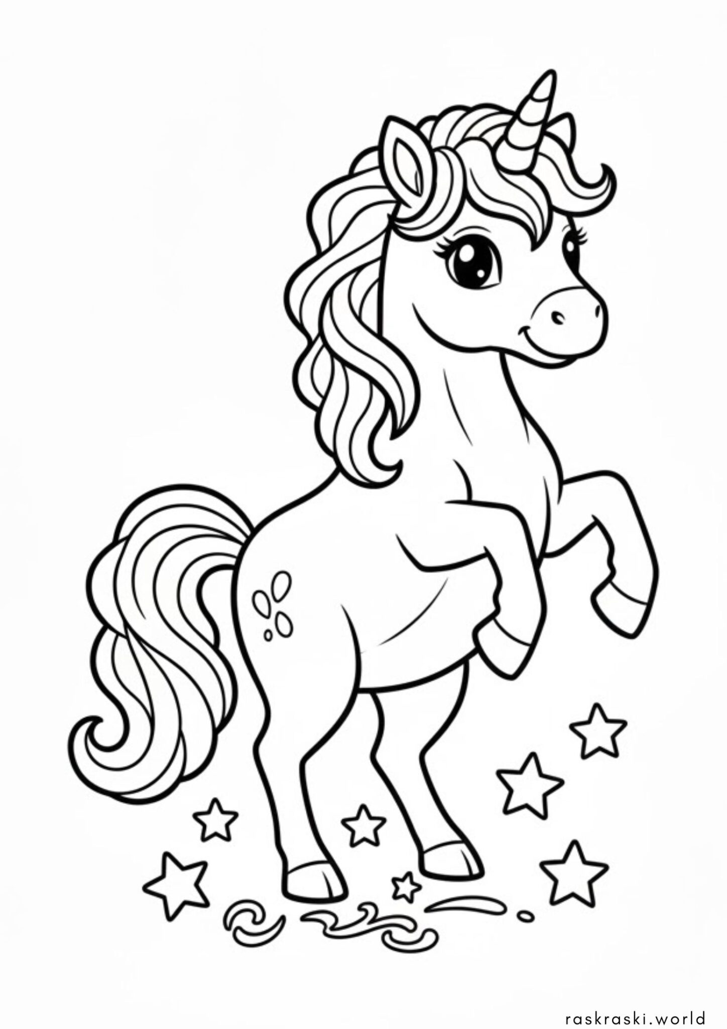 Раскраска Грациозный единорог