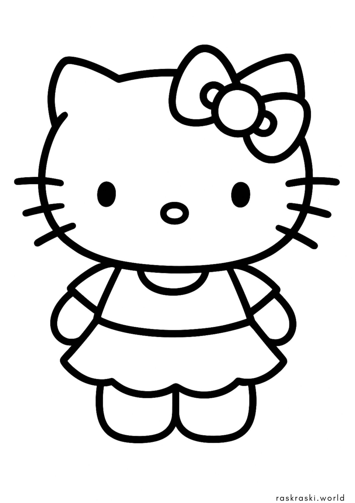 Раскраска Хеллоу Китти в платье