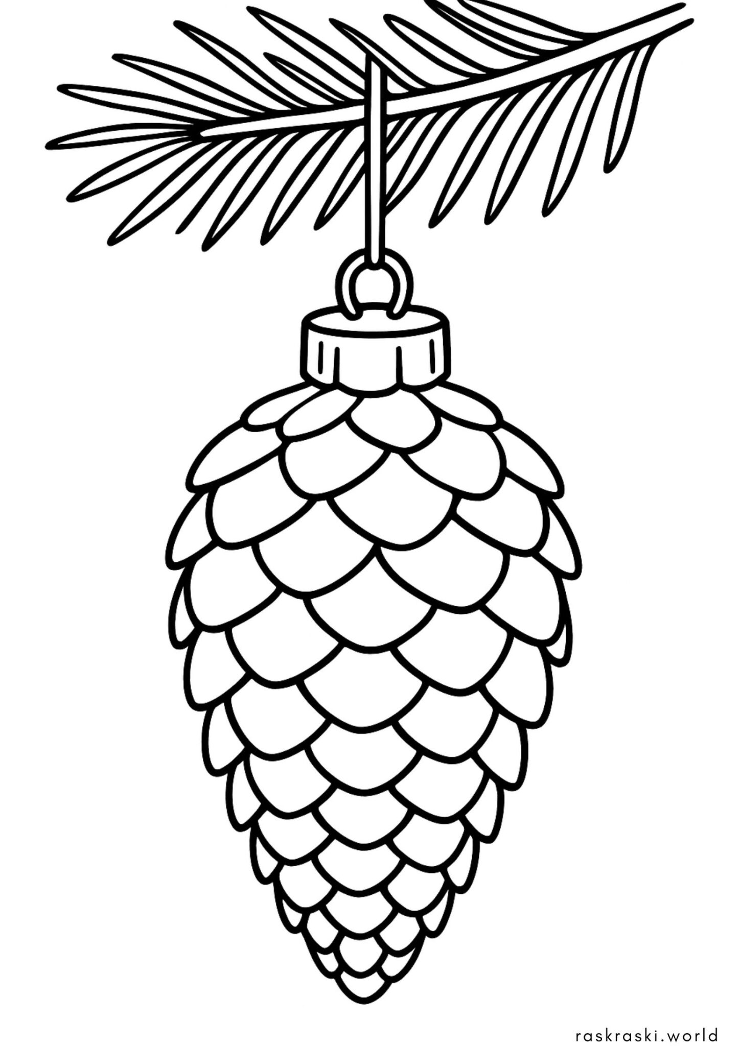 Раскраска Игрушка на елку шишка