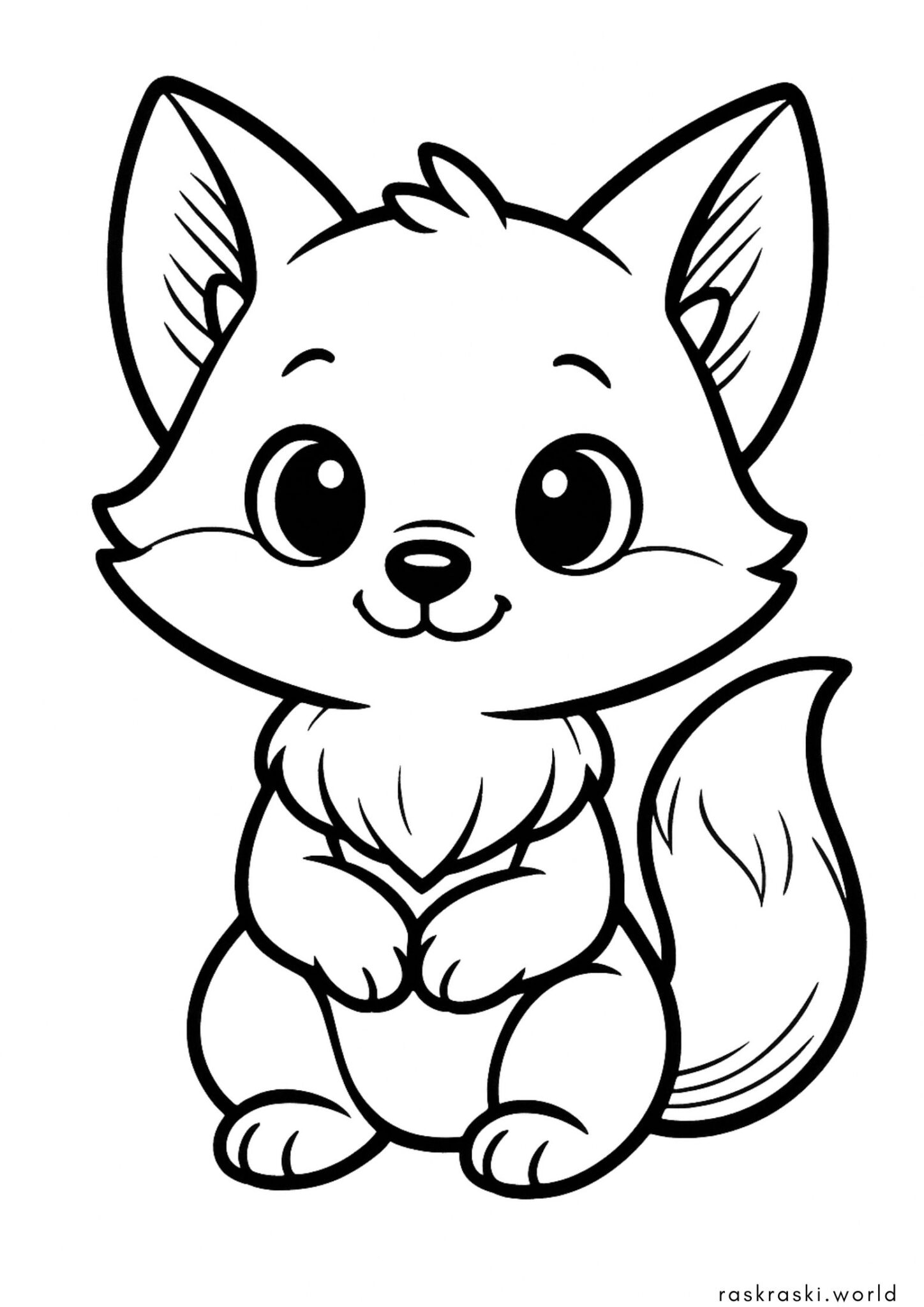 Раскраска Милый лисёнок