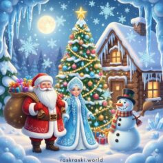 Раскраски Новый Год | Новогодние разукрашки для детей - Распечатать бесплатно А4, скачать