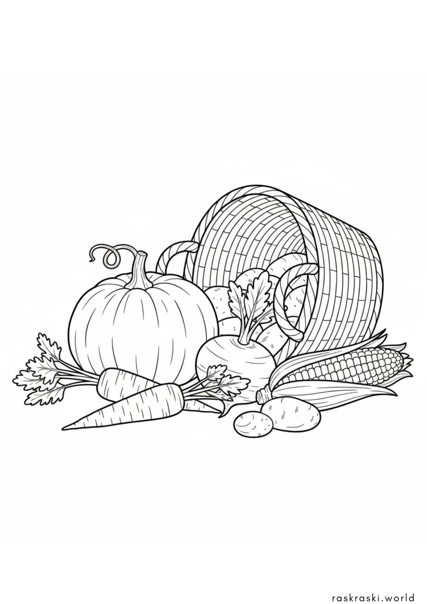 Раскраска Осенние овощи Раскраска Осенние овощи