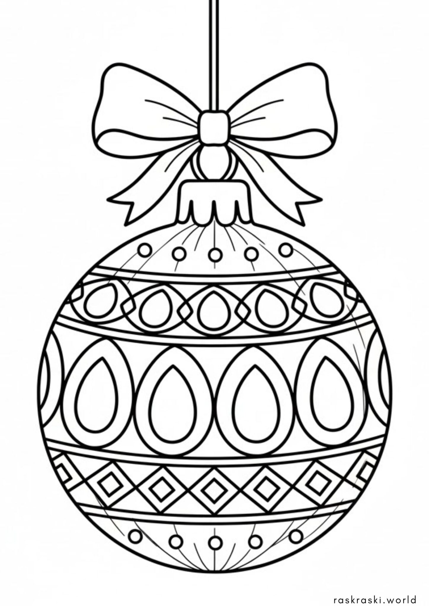 Раскраска Шарик на елку