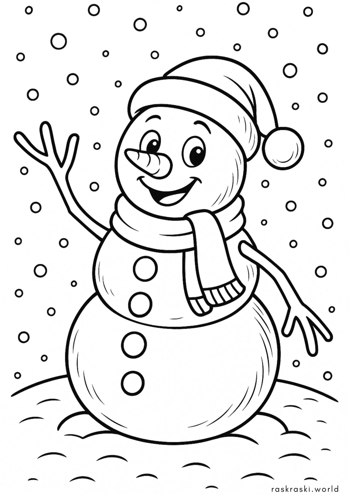 Раскраска Снеговичок