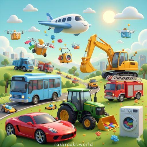Раскраски Техника 🚙🚁🚜