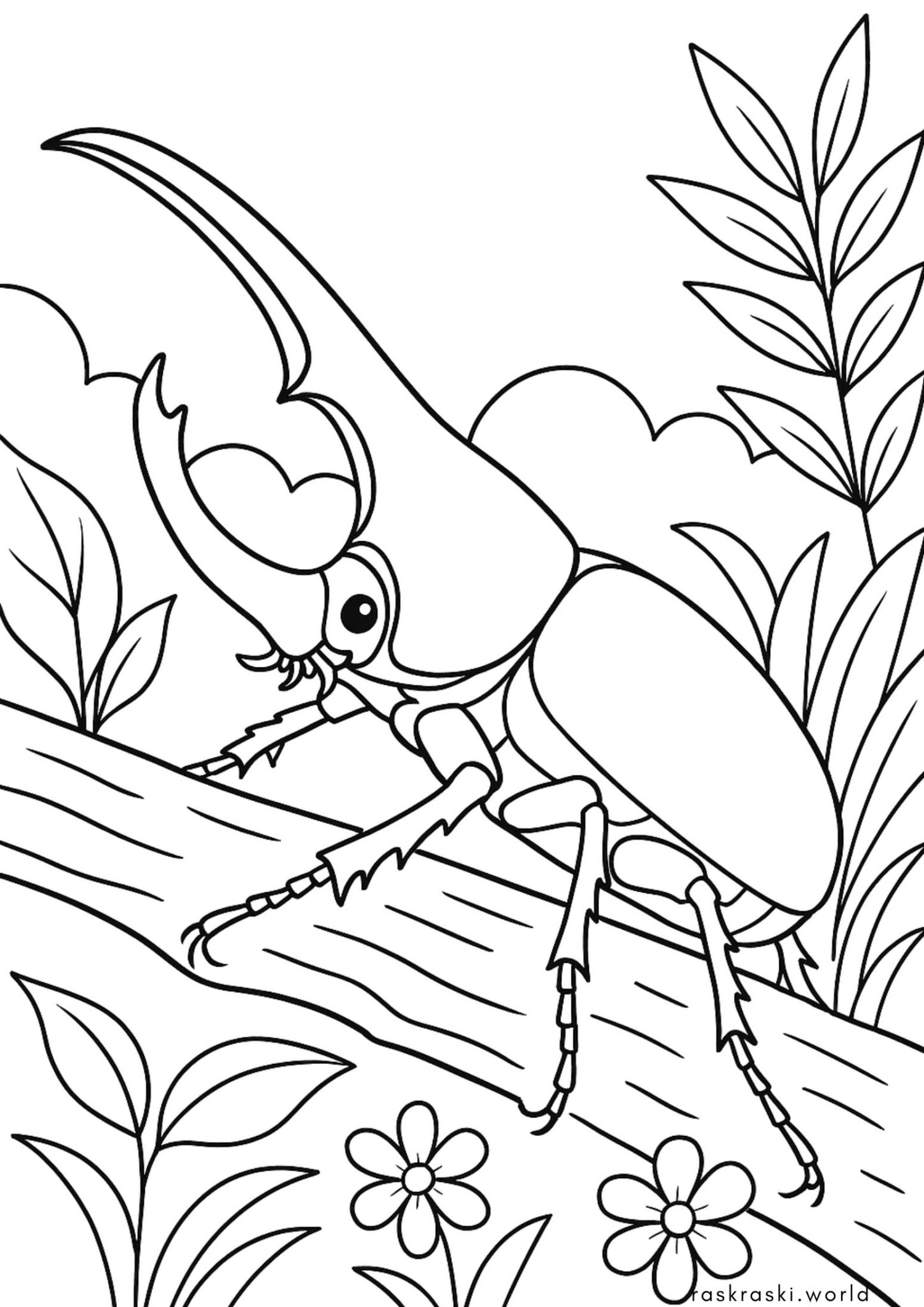 Раскраска Жук геркулес Раскраска Жук геркулес