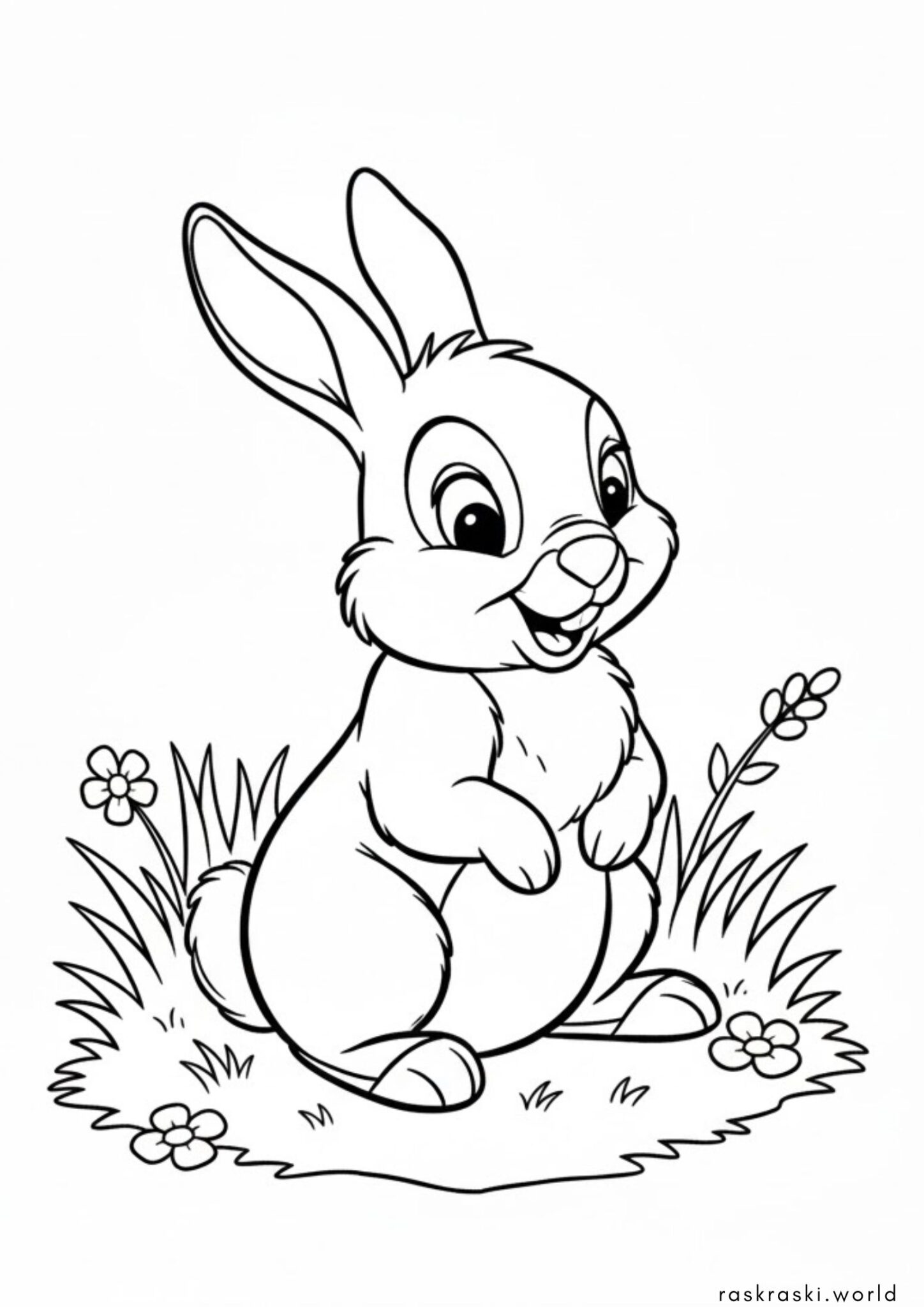 Раскраска Зайченок (Бэмби) Раскраска Зайченок (Бэмби)