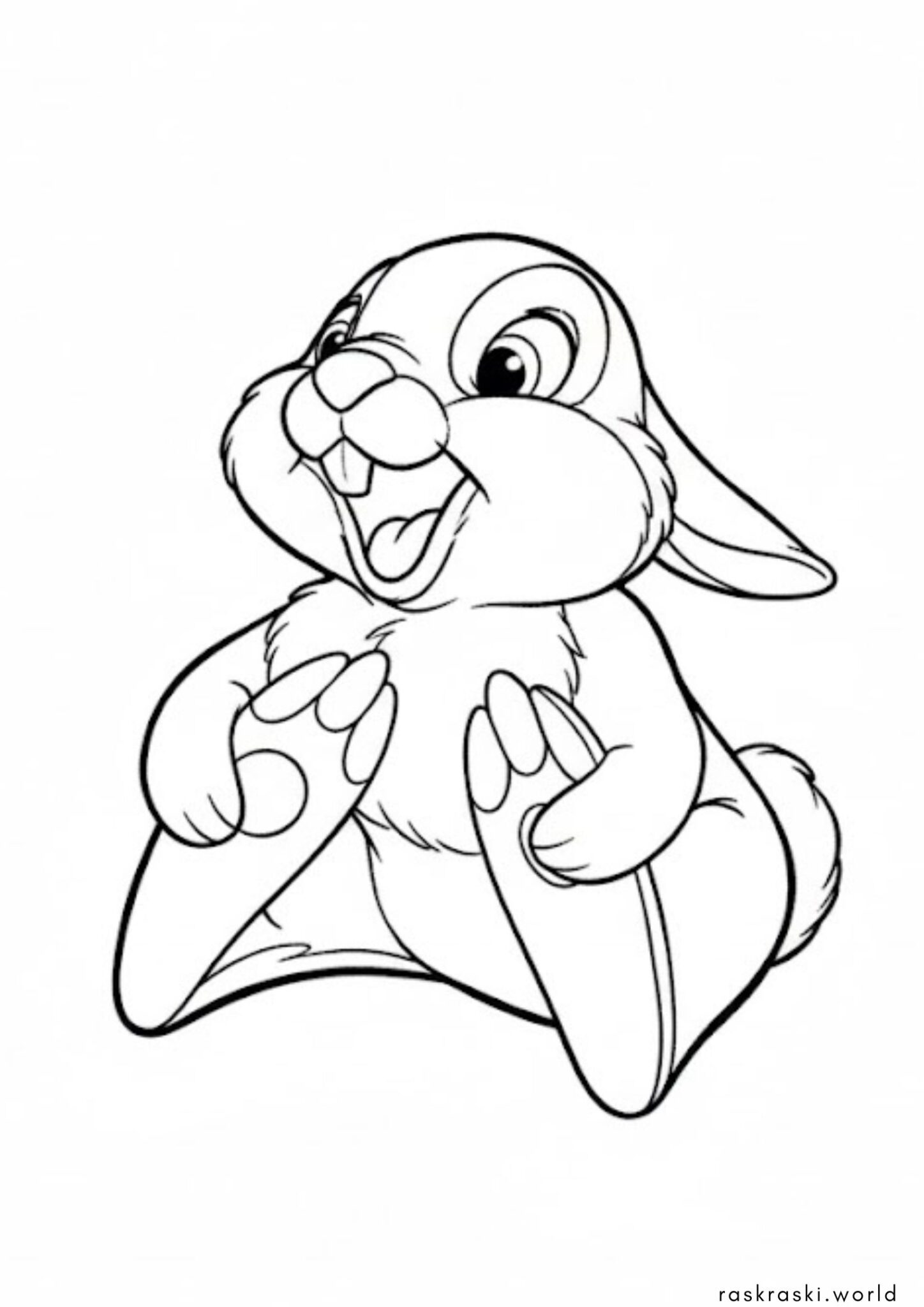 Раскраска Зайченок Топотун (Бэмби) Раскраска Зайченок Топотун (Бэмби)