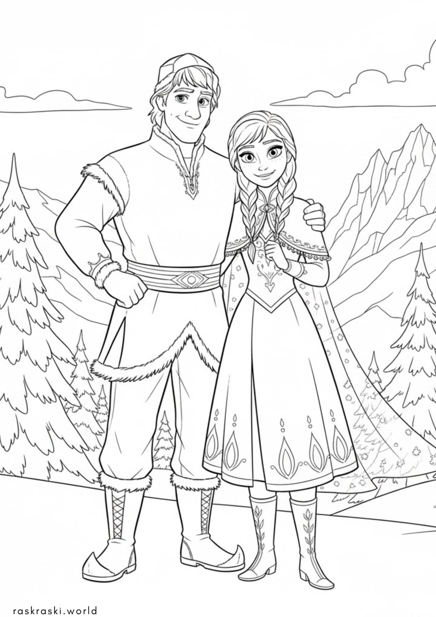 Раскраска Анна и Кристофф