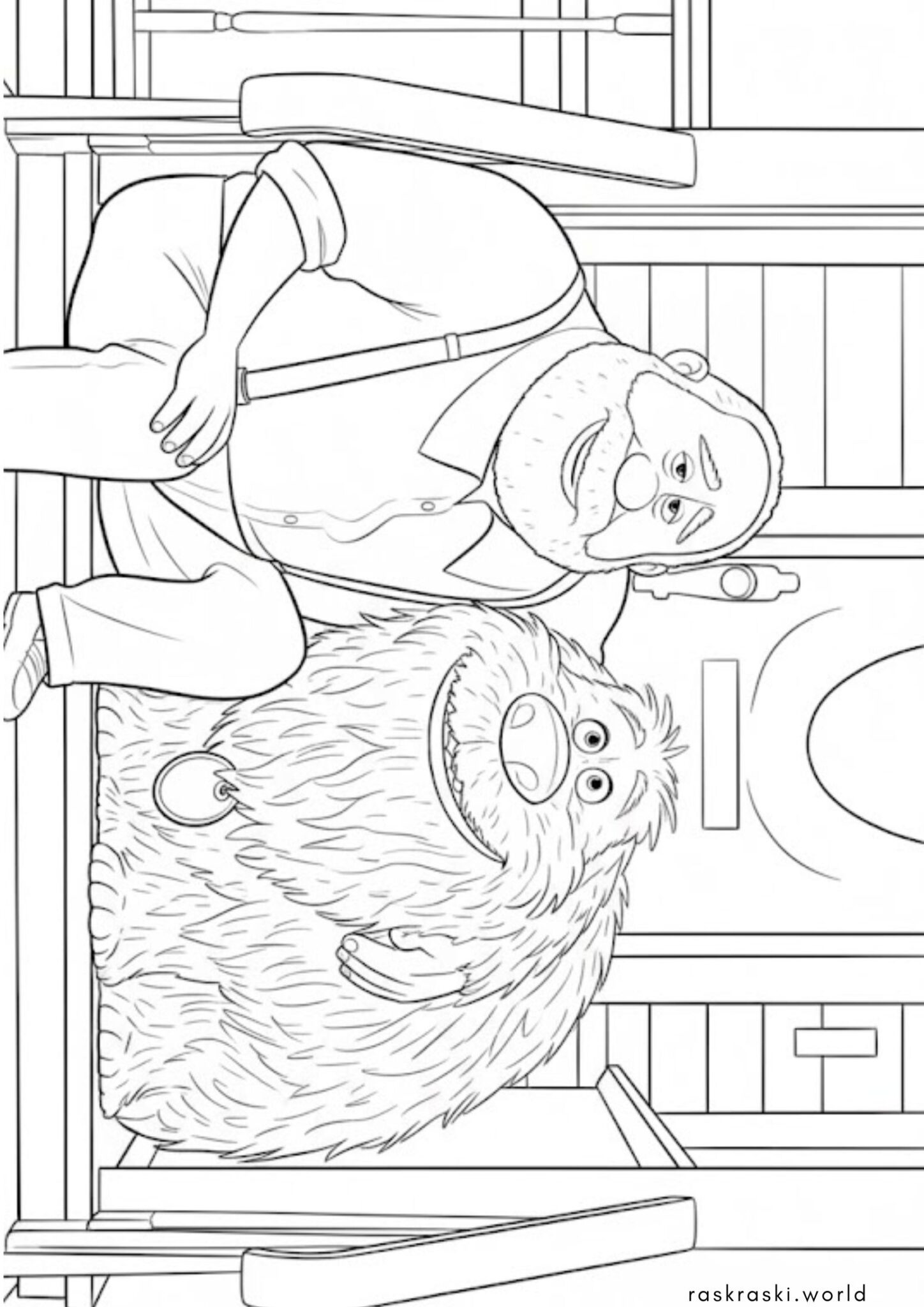 Раскраска Дюк с хозяином (Тайная жизнь домашних животных) Раскраска Дюк с хозяином (Тайная жизнь домашних животных)