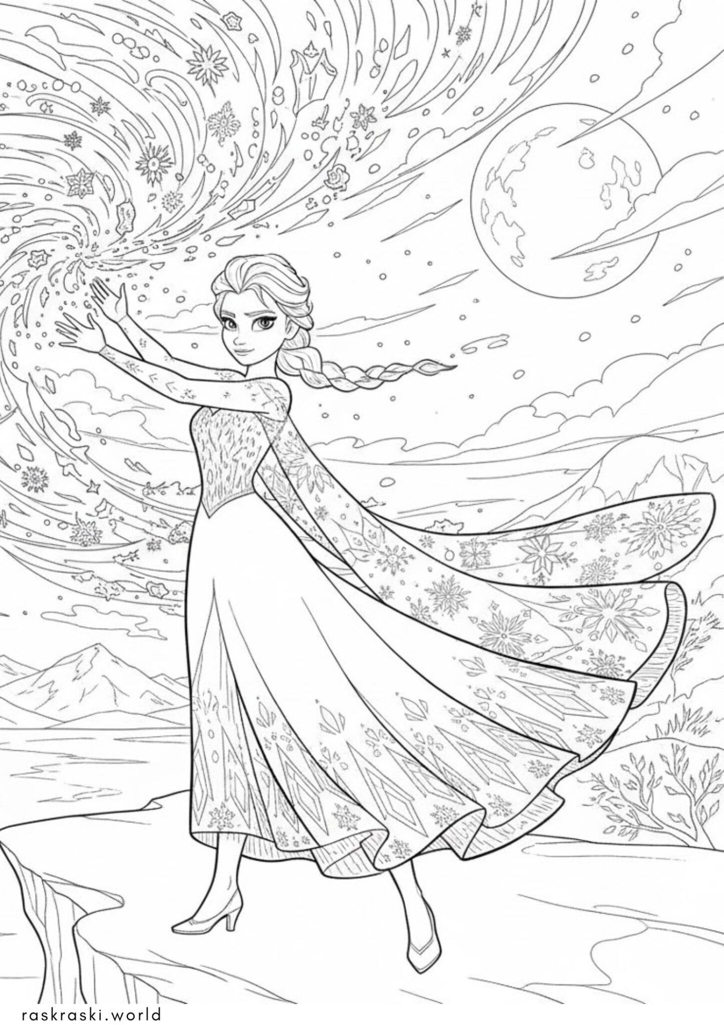 Раскраска Эльза и магия