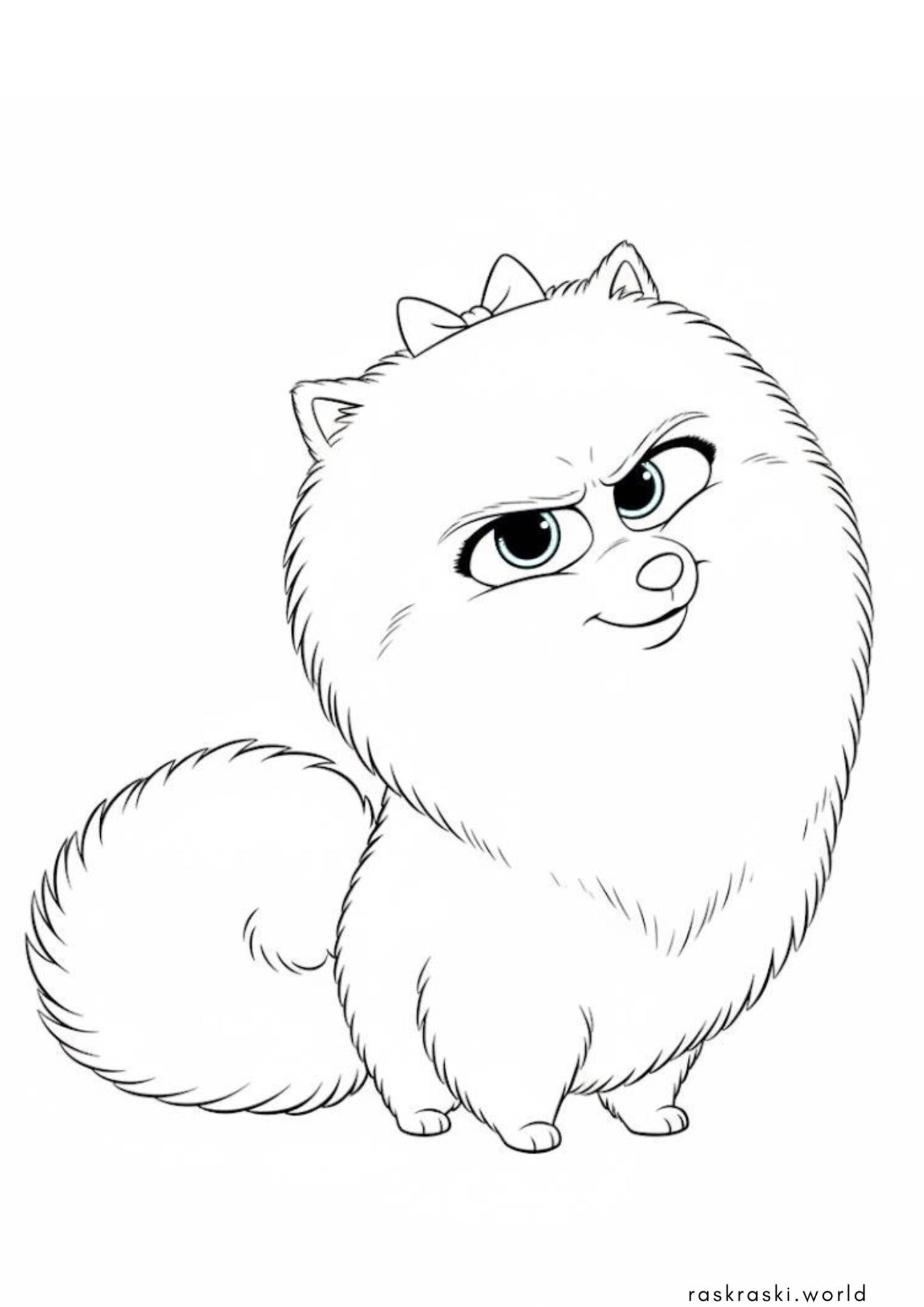 Раскраска Гиджет — померанский шпиц (Тайная жизнь домашних животных)