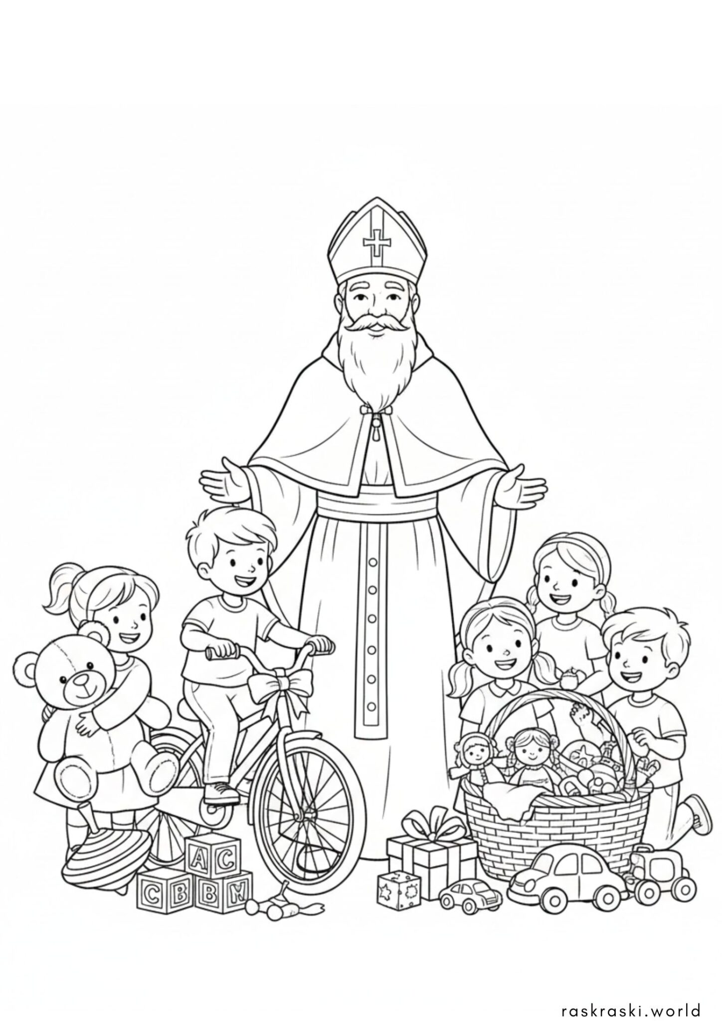 Раскраска К празднику святого Николая Раскраска К празднику святого Николая