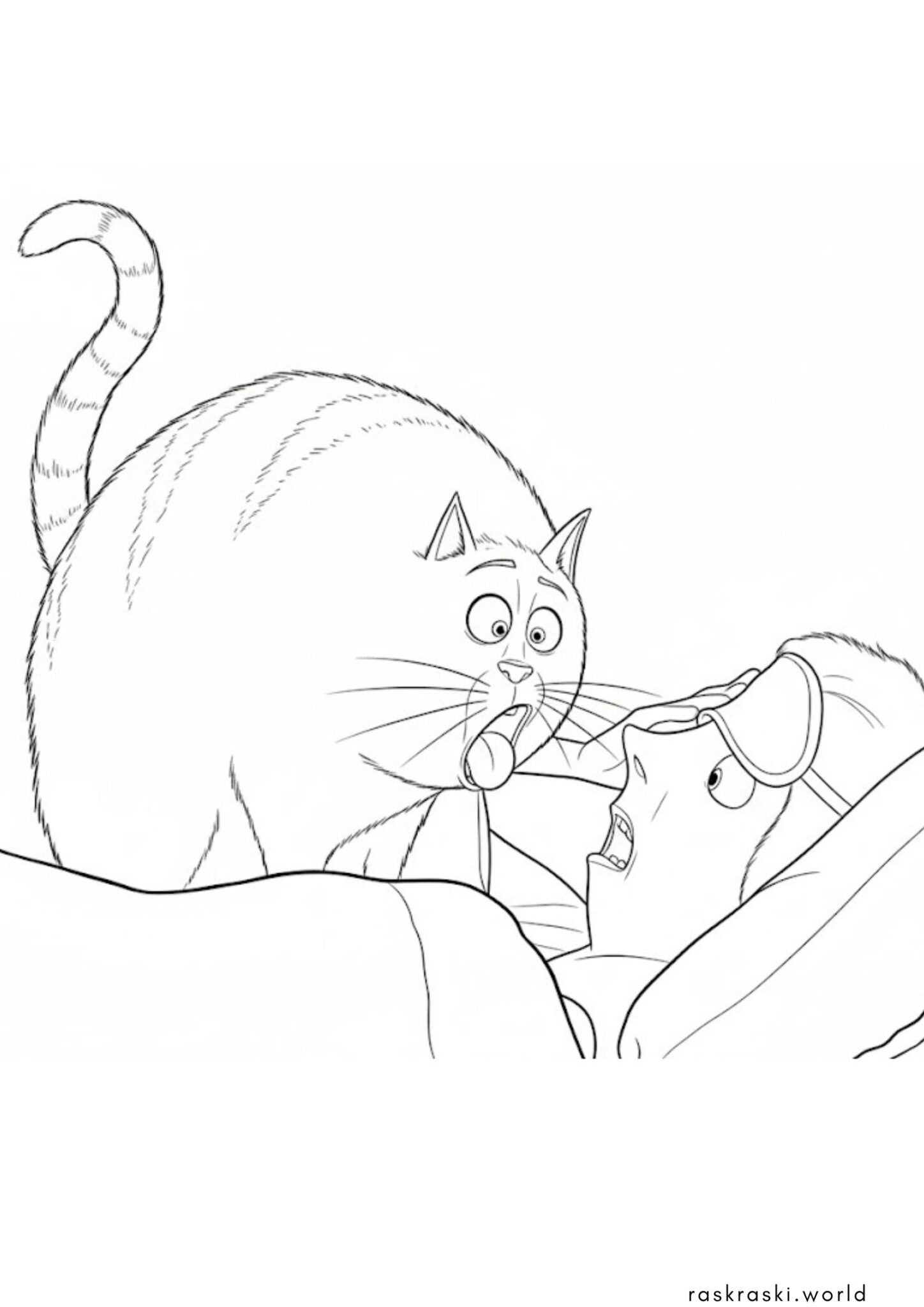 Раскраска Кошка Хлоя пакостит (Тайная жизнь домашних животных)