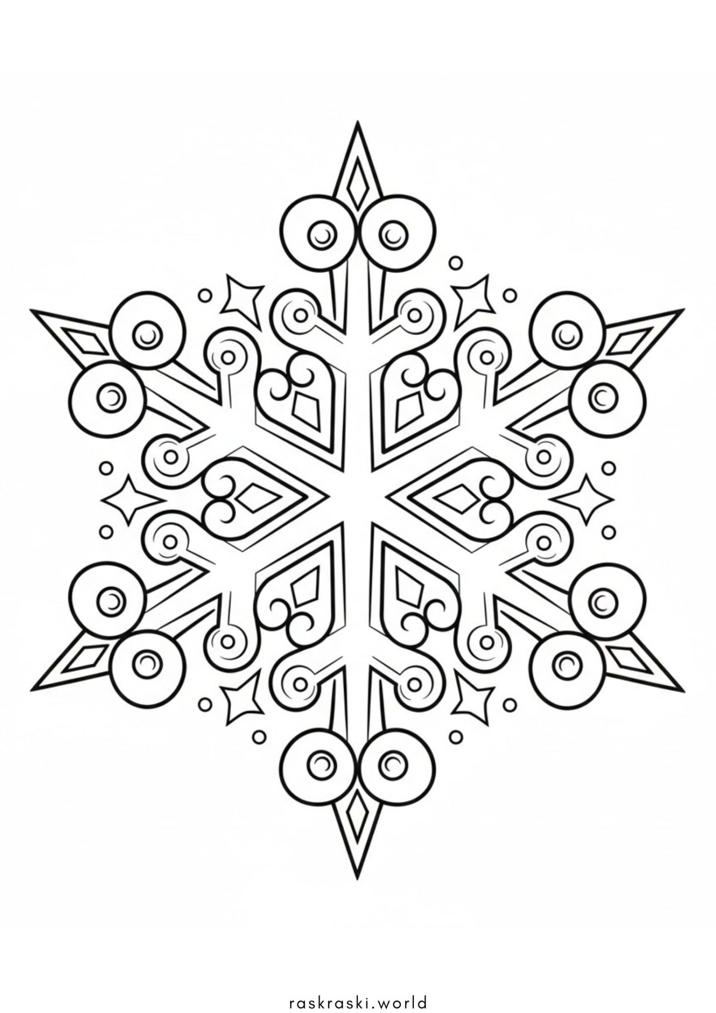 Раскраска Красивая снежинка