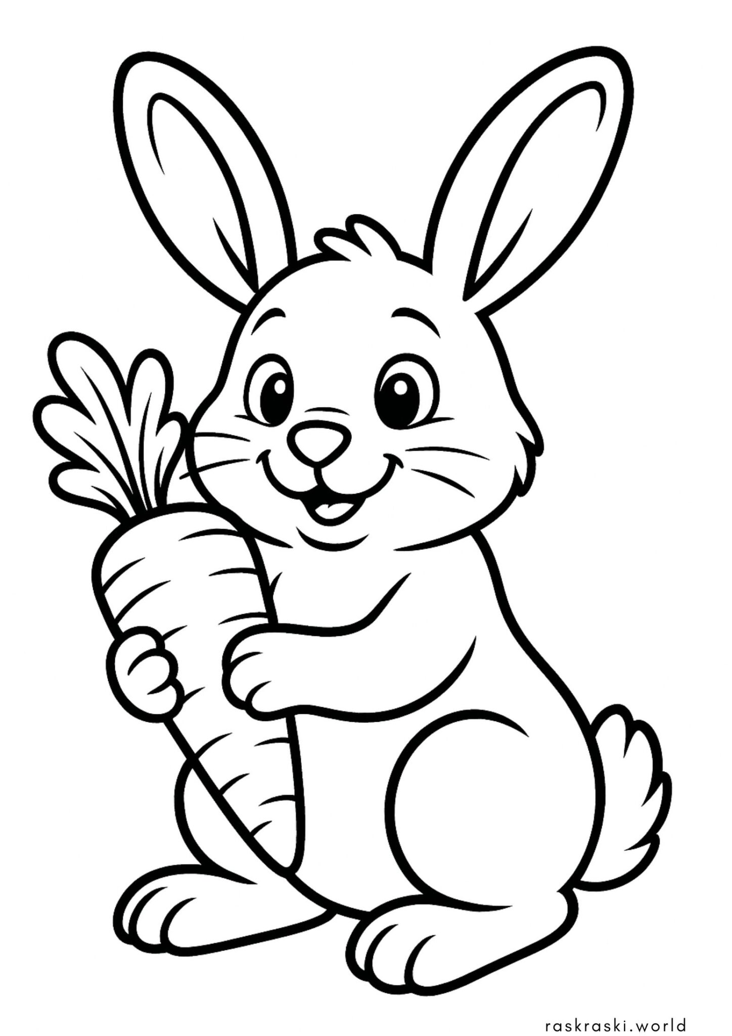 Раскраска Кролик с морковкой