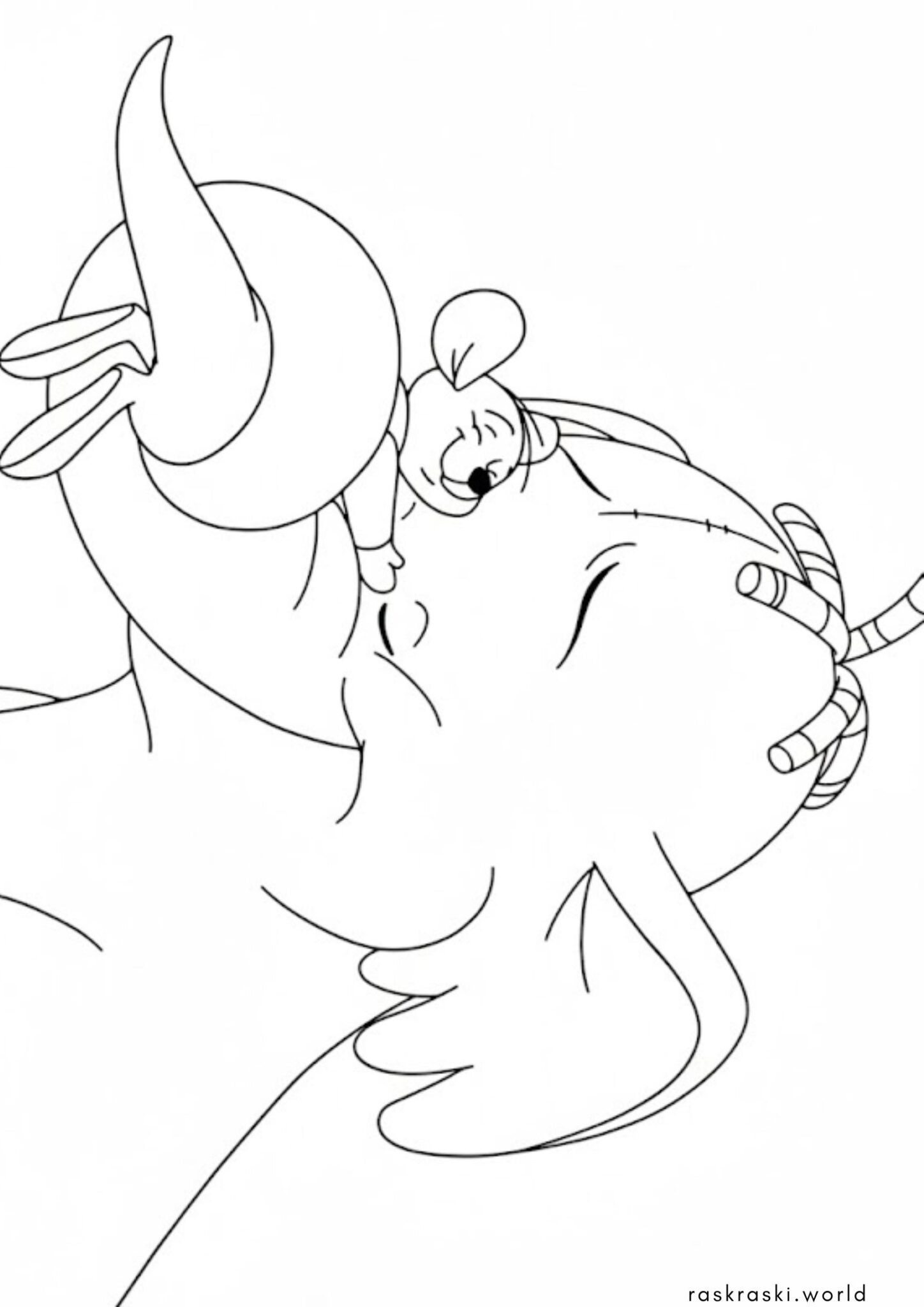 Раскраска Крошка Ру и Слонотоп (Винни Пух Дисней)