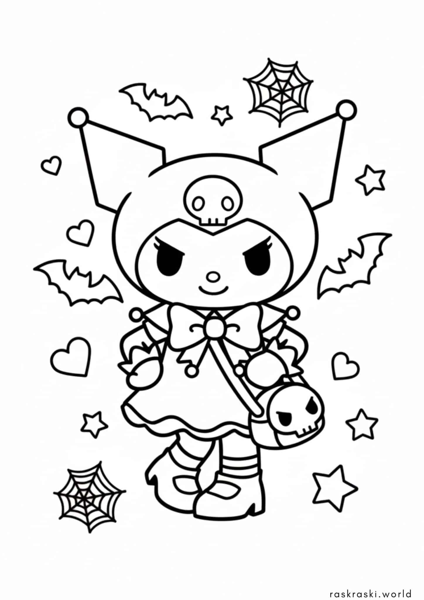 Раскраска Куроми на Хэллоуин