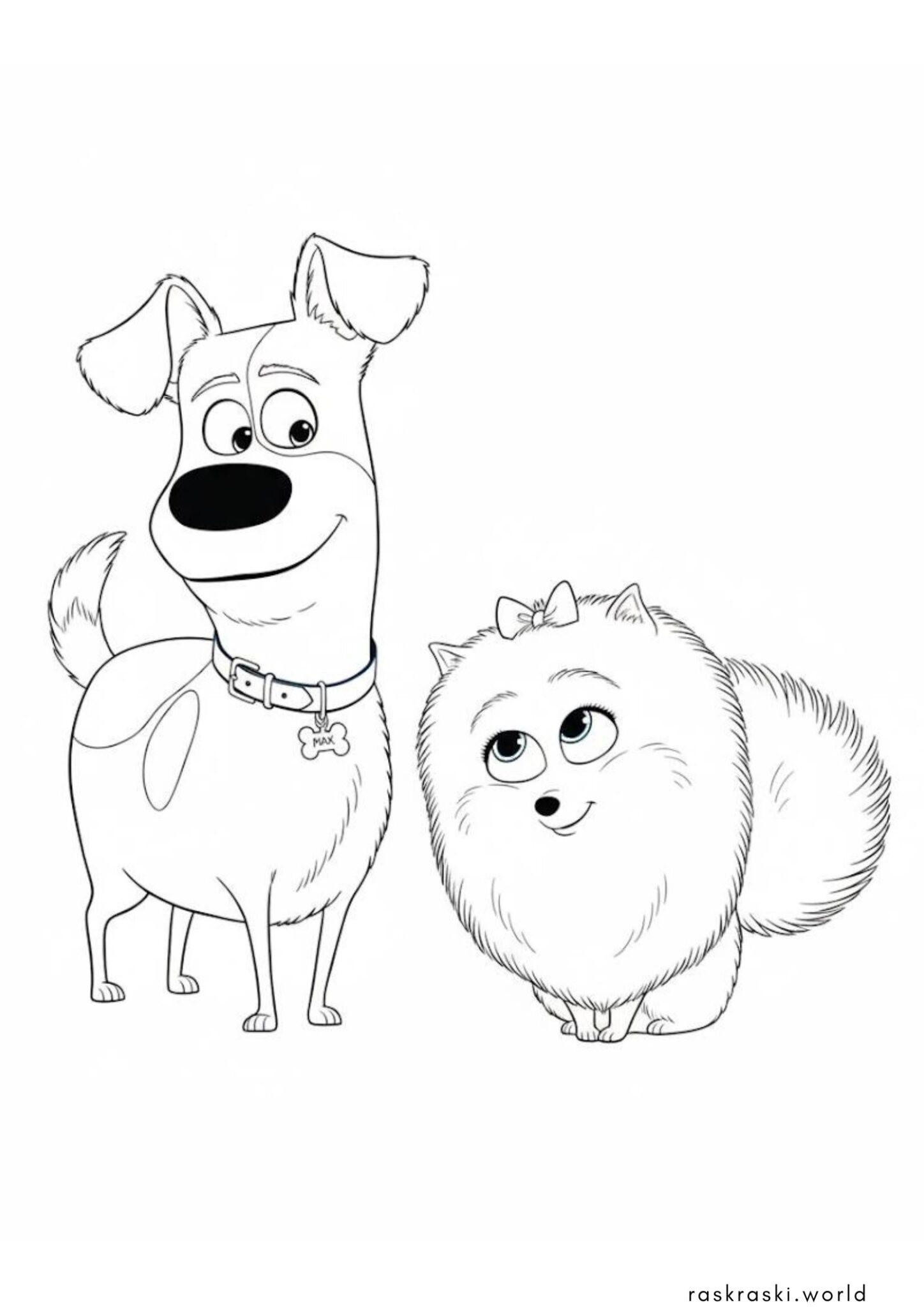 Раскраска Макс и Гиджет (Тайная жизнь домашних животных) Раскраска Макс и Гиджет (Тайная жизнь домашних животных)