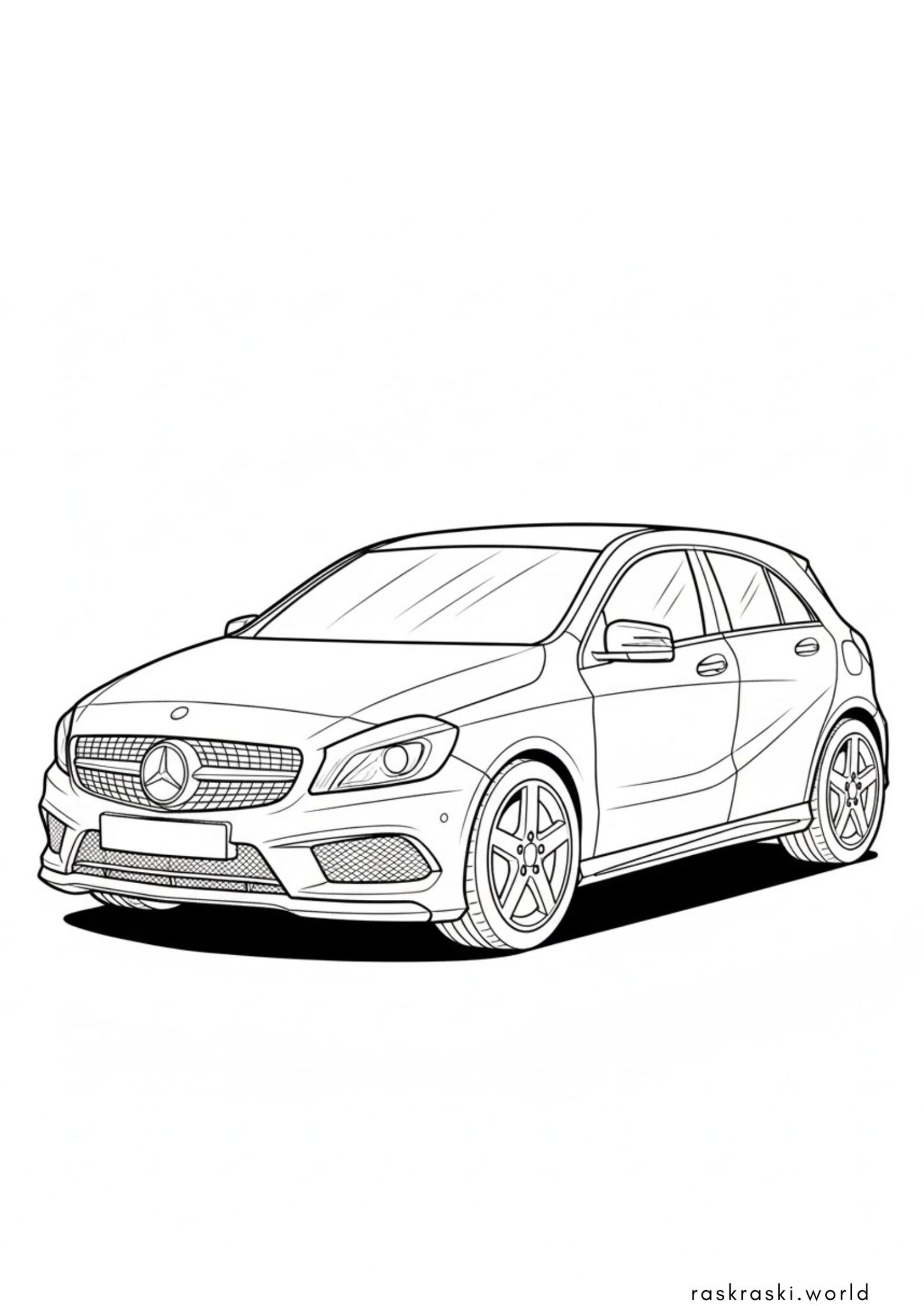 Раскраска Машина Mercedes-Benz A200