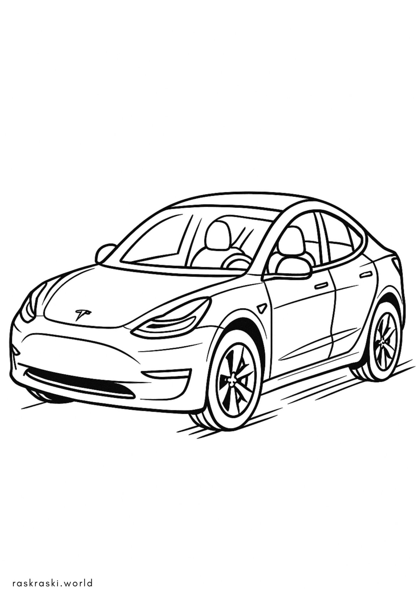 Раскраска Машина Тесла