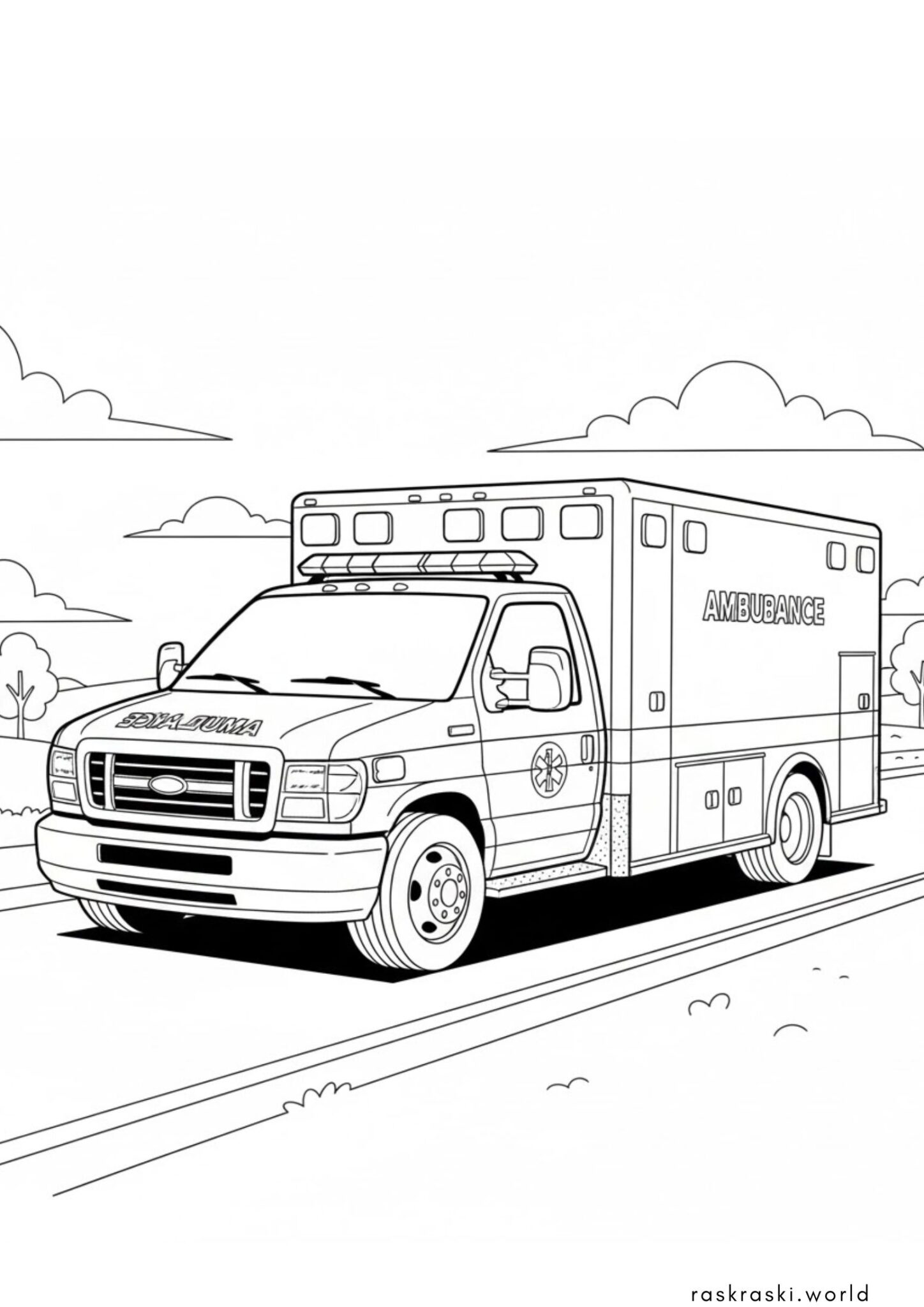 Раскраска Машина скорой помощи