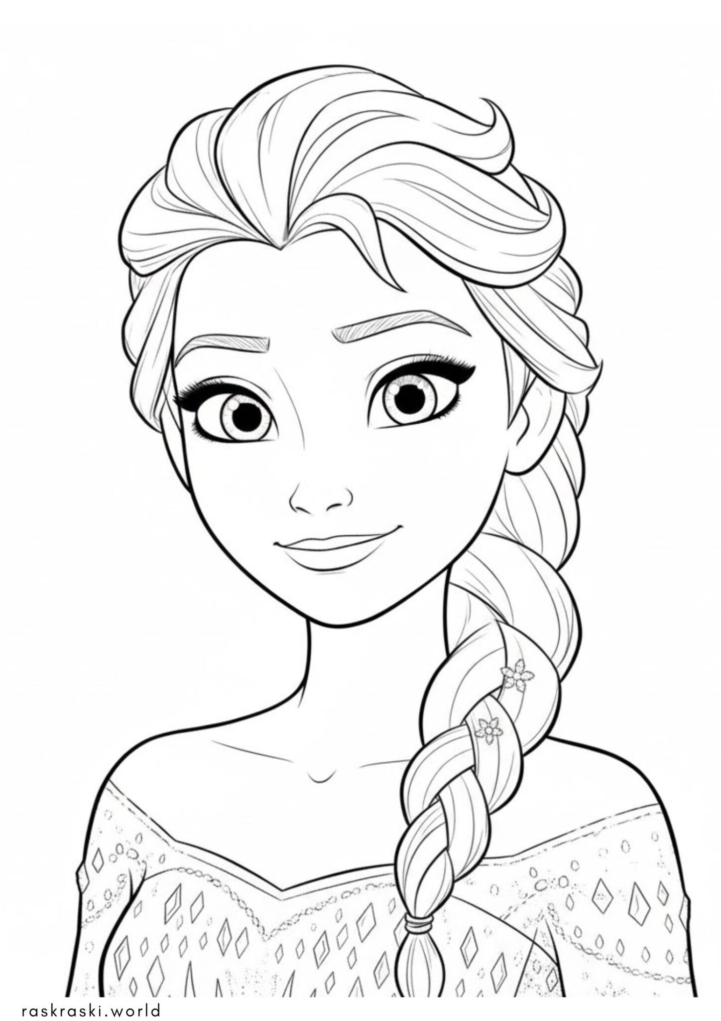 Раскраска Милая принцесса Эльза