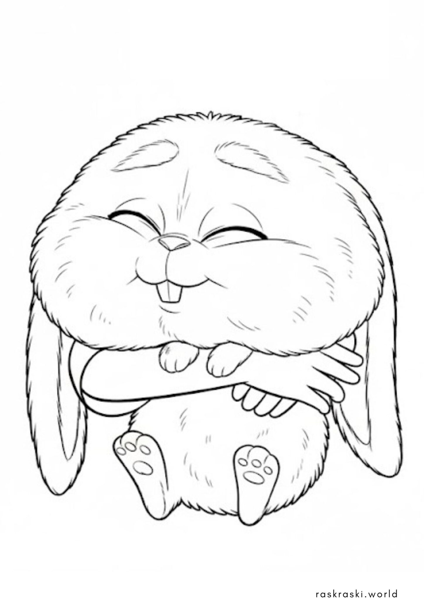 Раскраска Милый кролик Снежок (Тайная жизнь домашних животных)