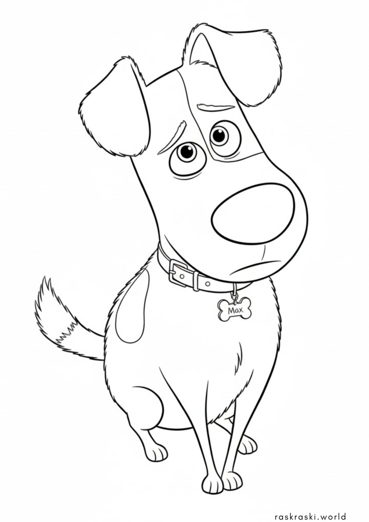 Раскраска Милый пёс Макс (Тайная жизнь домашних животных) Раскраска Милый пёс Макс (Тайная жизнь домашних животных)