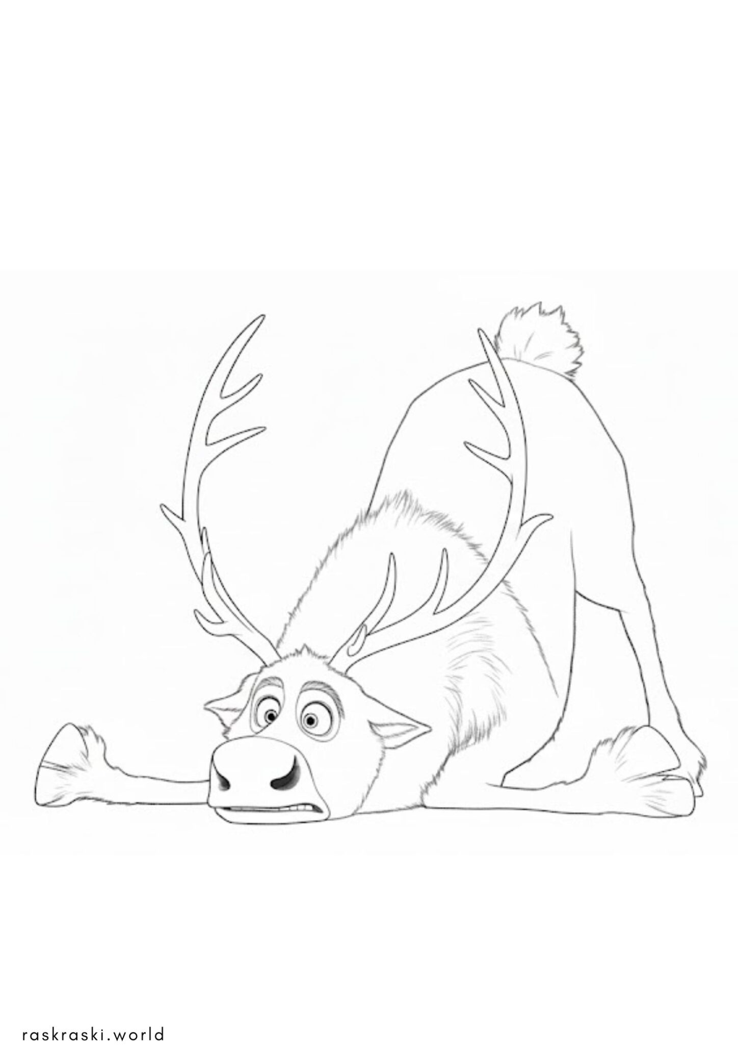 Раскраска Олень Свен на льду