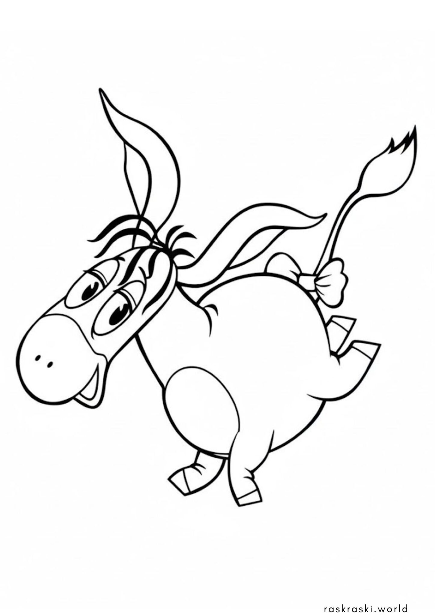 Раскраска Ослик Иа из Винни Пуха советского