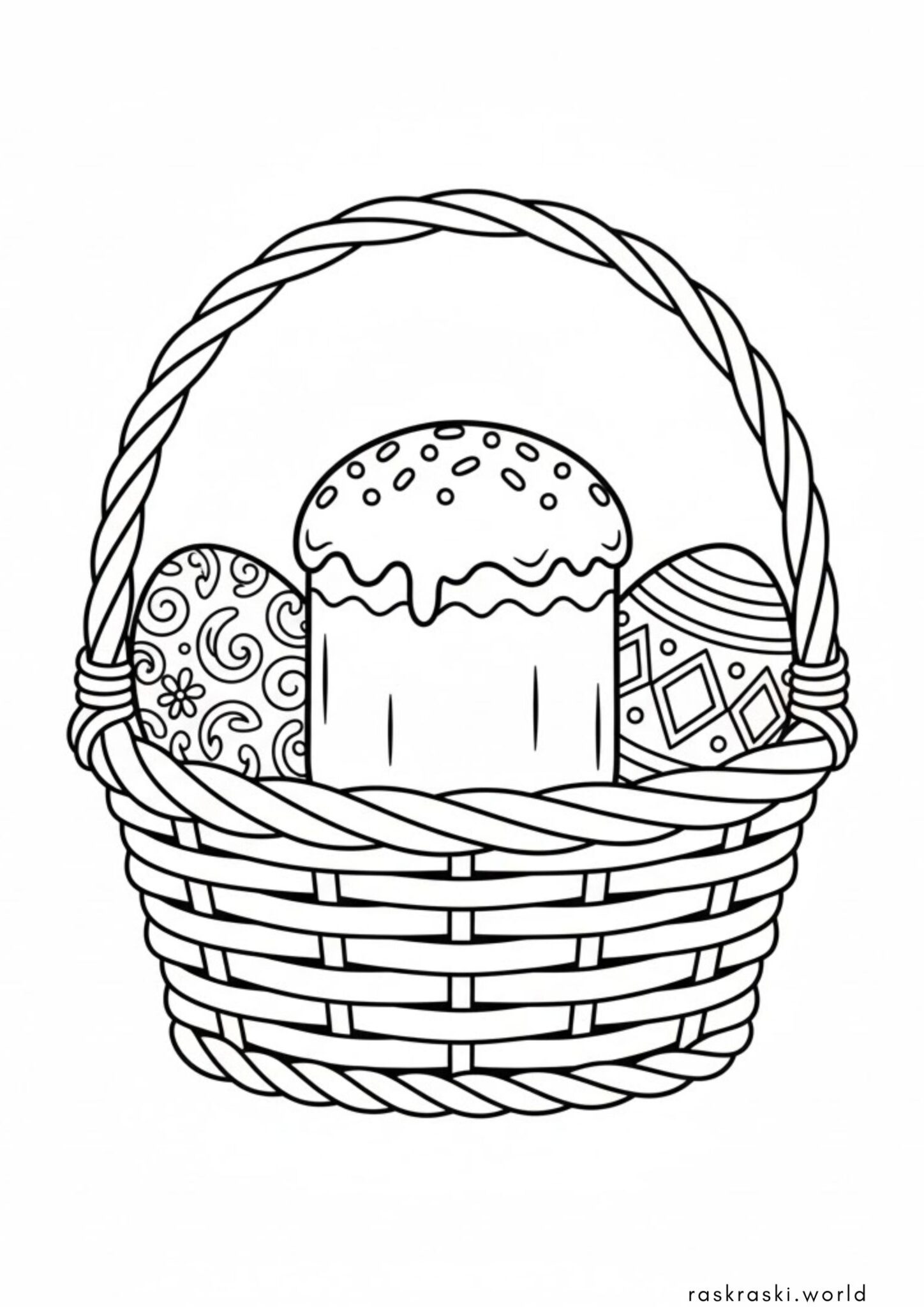 Раскраска Пасхальная корзинка