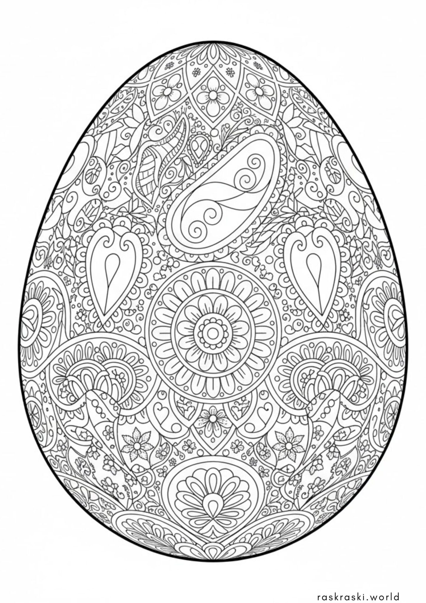 Раскраска Пасхальное яйцо антистресс