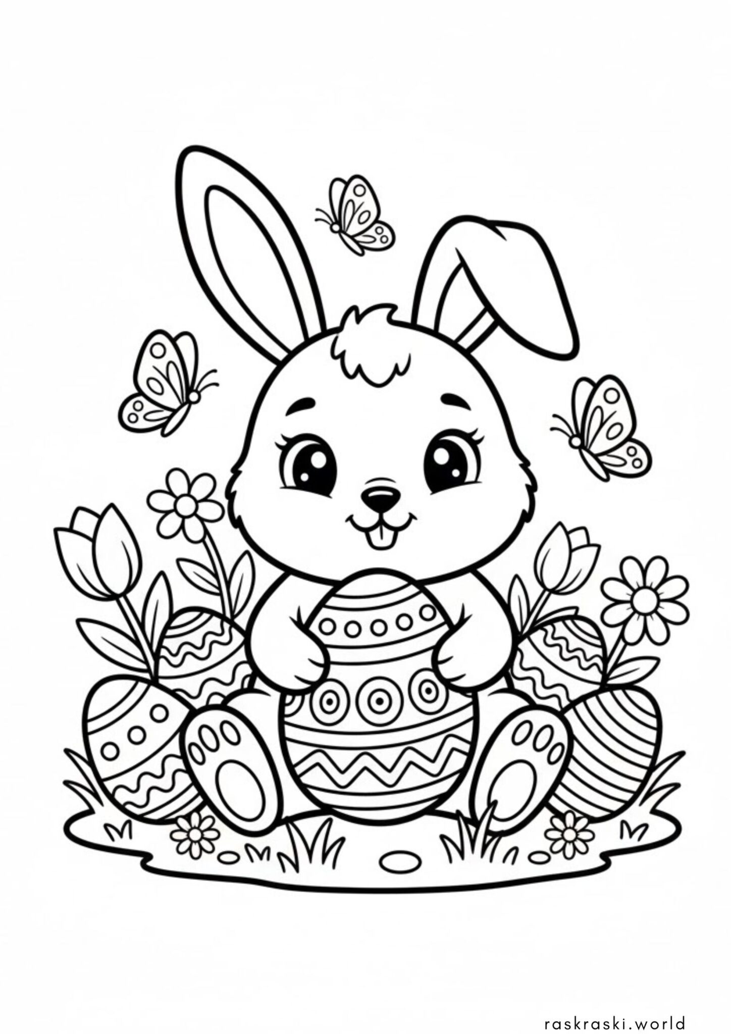 Раскраска Пасхальный кролик