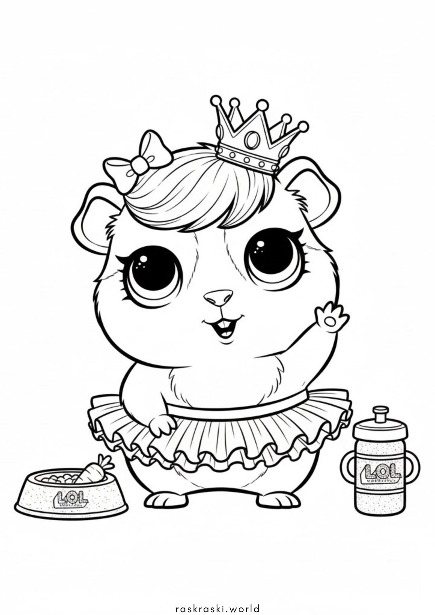 Раскраска Питомец ЛОЛ морская свинка