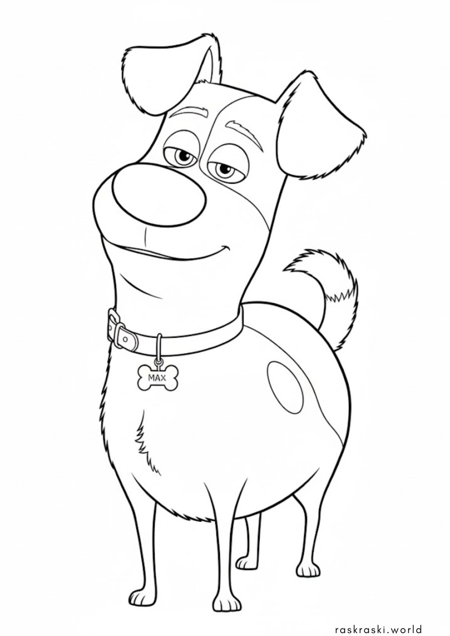 Раскраска Собака Макс (Тайная жизнь домашних животных)