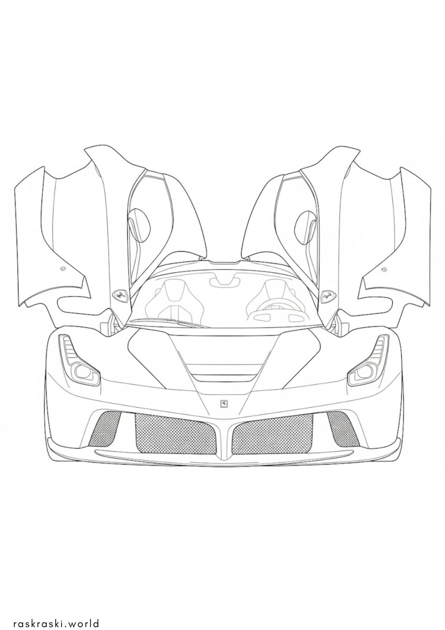 Раскраска Спортивная машина Феррари