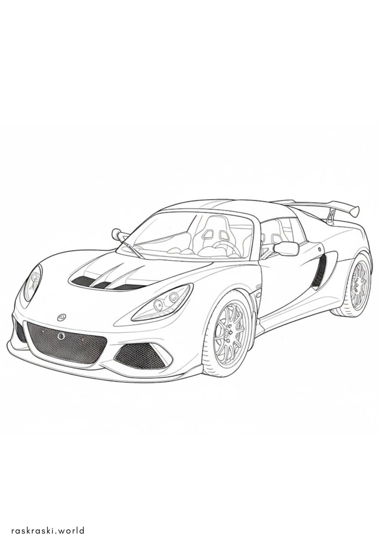 Раскраска Спортивная машина Лотос