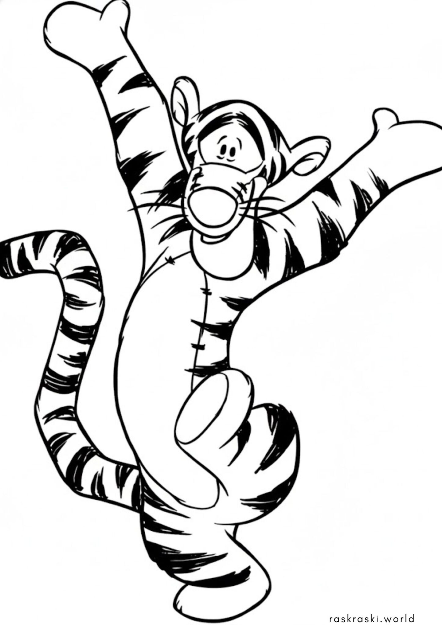 Раскраска Тигра из Винни Пуха (Дисней)