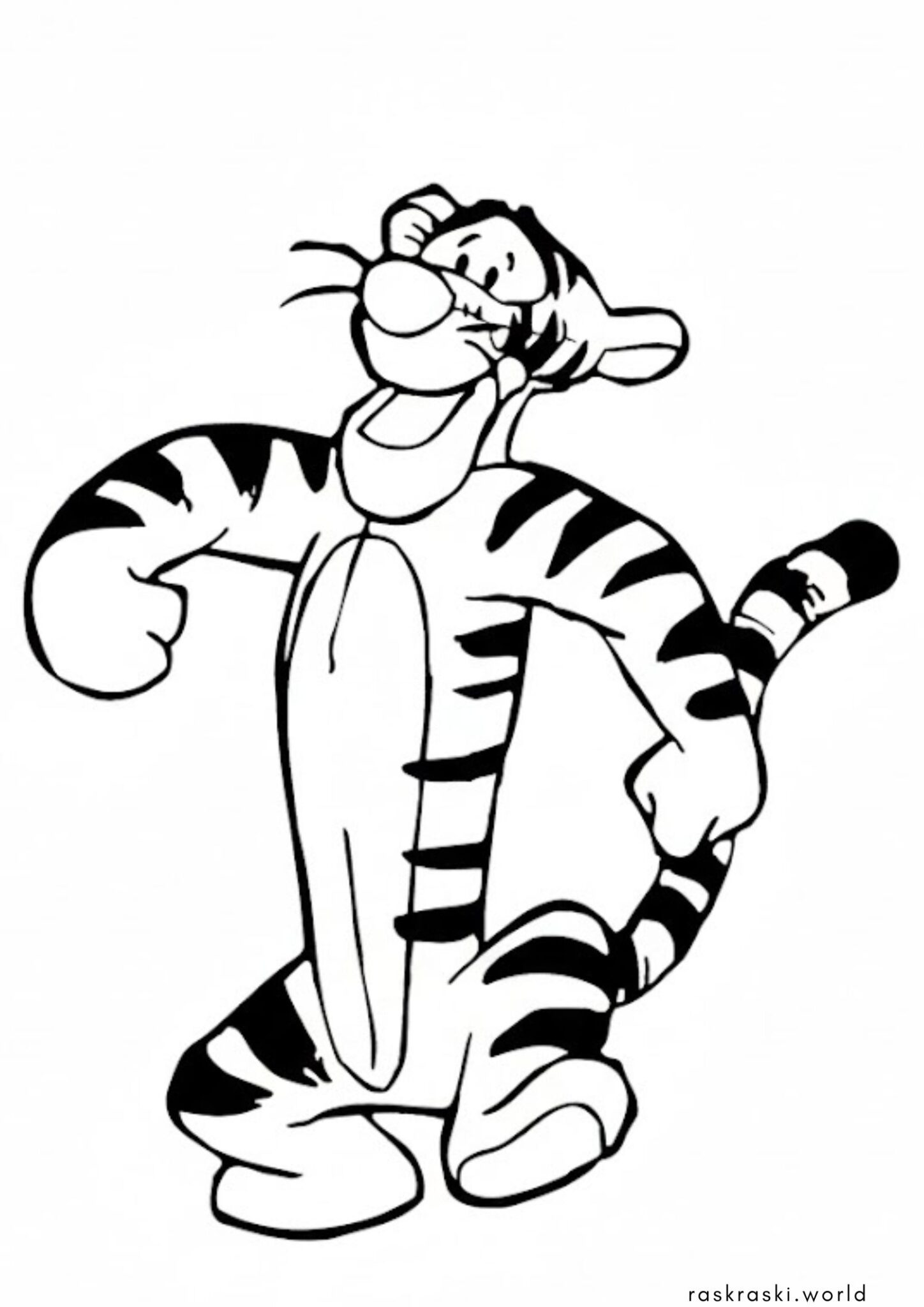 Раскраска Тигра из мультика Винни Пух (Дисней)