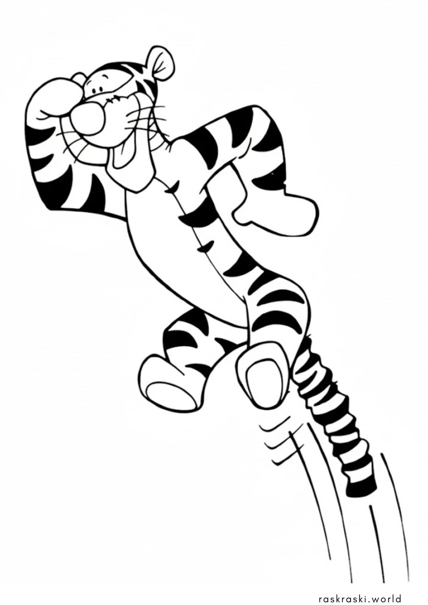 Раскраска Тигра в прыжке (Винни Пух Дисней)