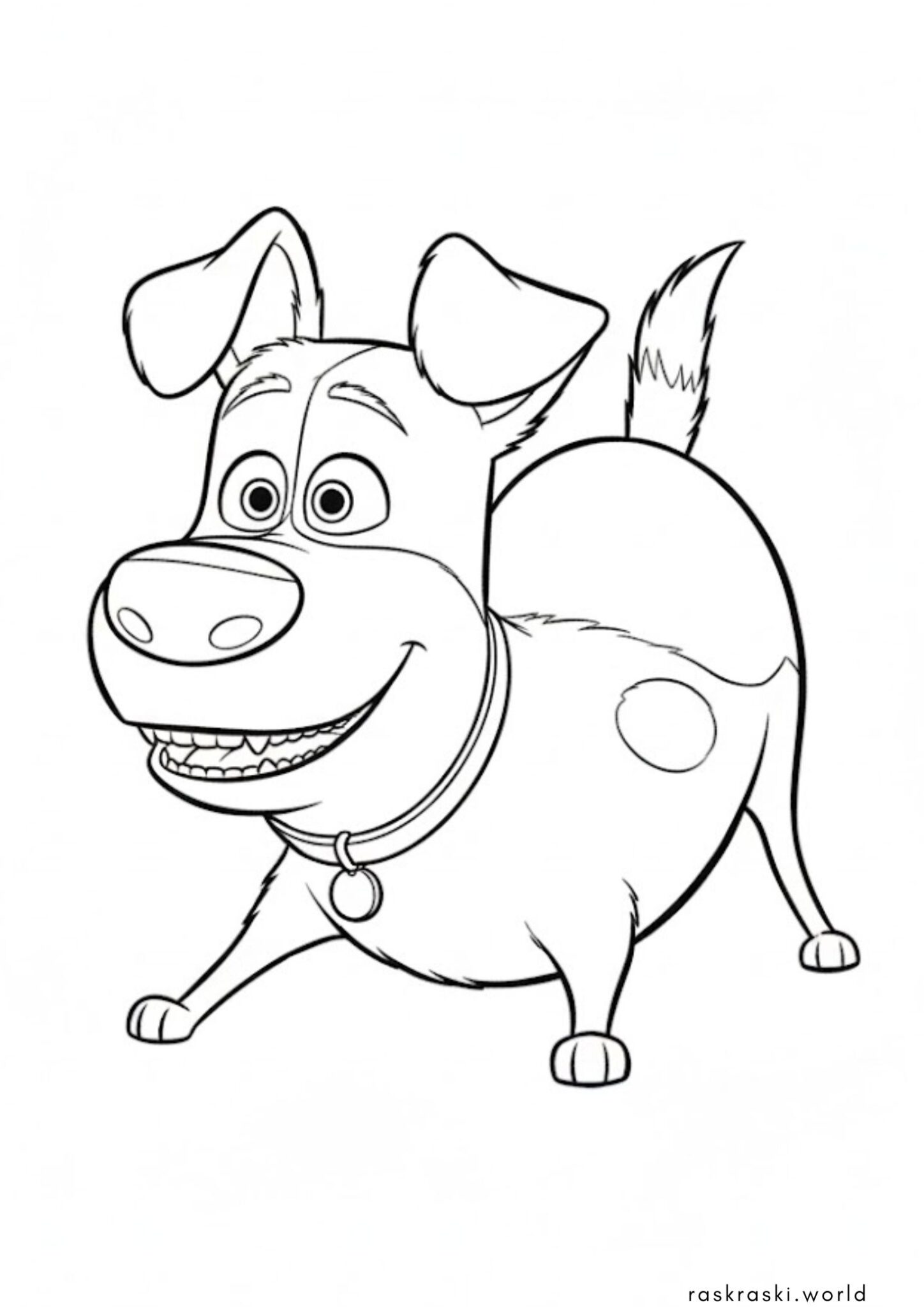 Раскраска Веселый пёс Макс (Тайная жизнь домашних животных)