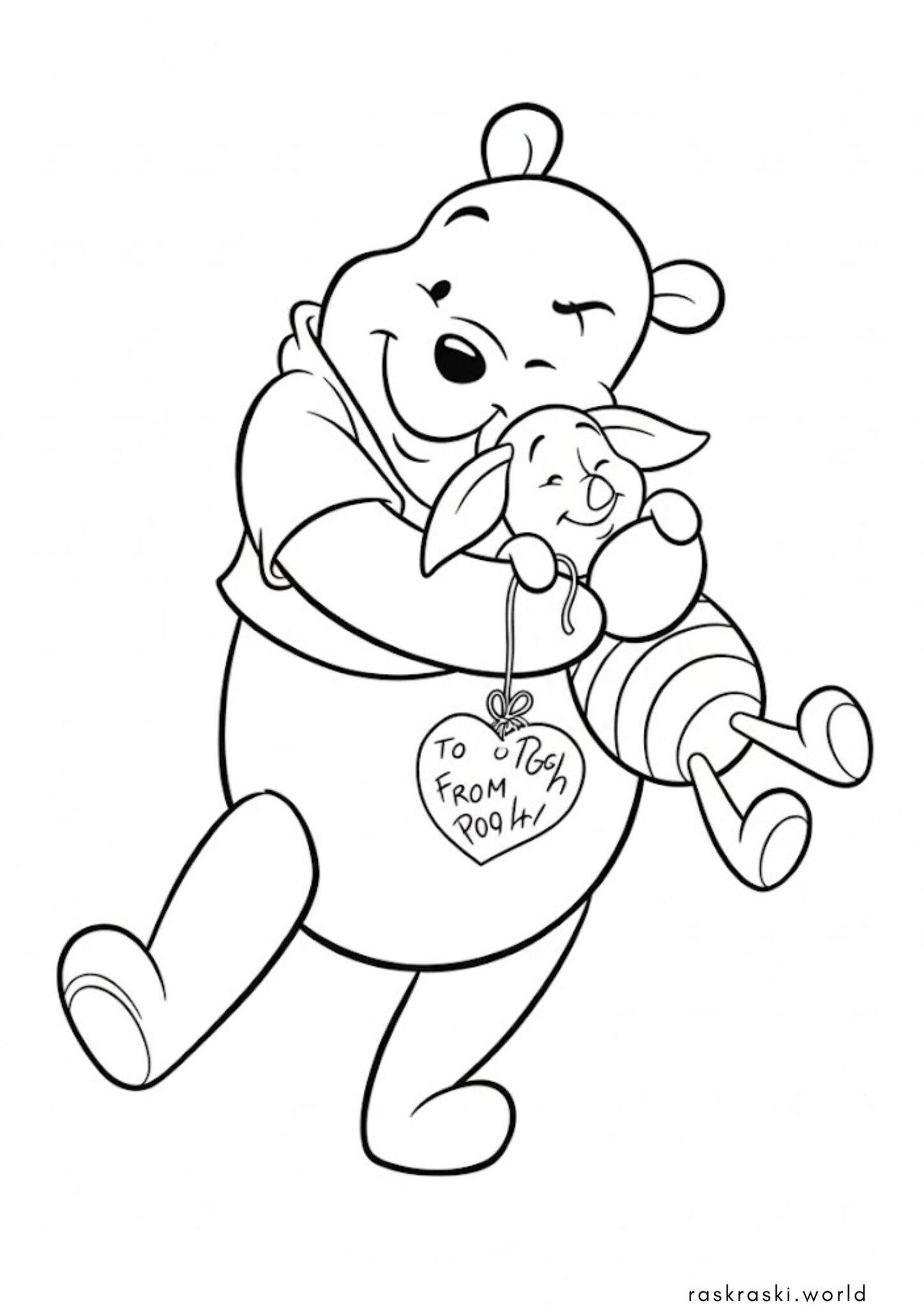 Раскраска Винни Пух и Пятачок (Дисней)