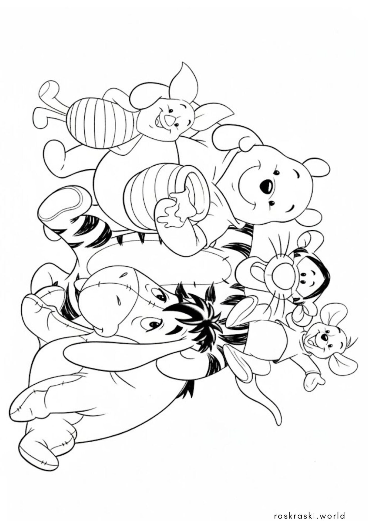 Раскраска Винни Пух и его друзья (Дисней)