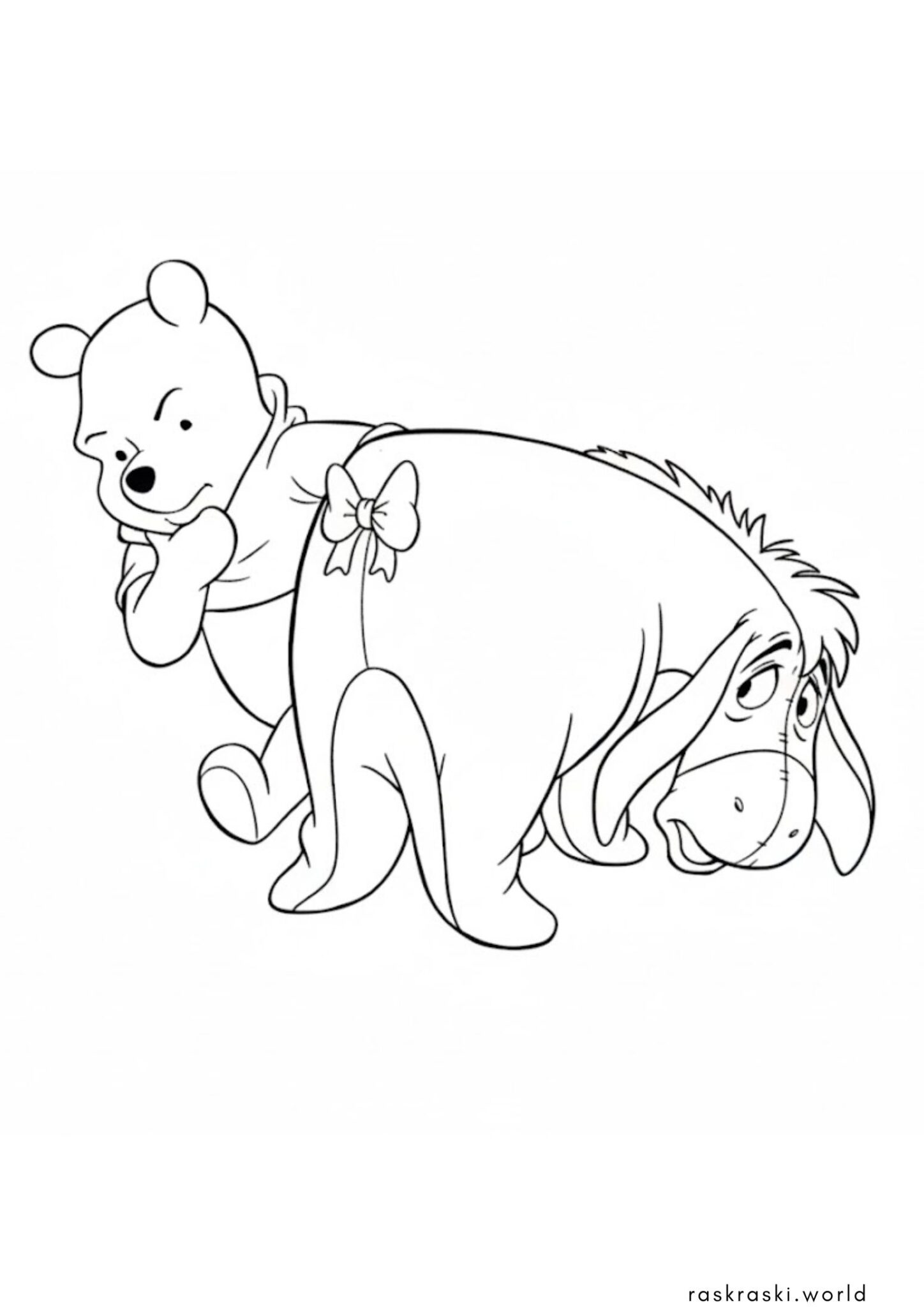 Раскраска Винни Пух и ослик Иа (Дисней)